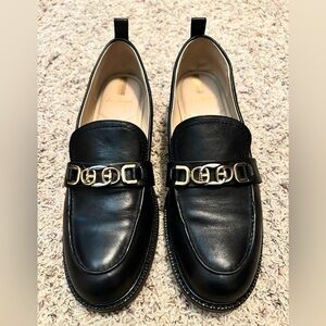 Sam Edelman Black Loafers with Silver Accents